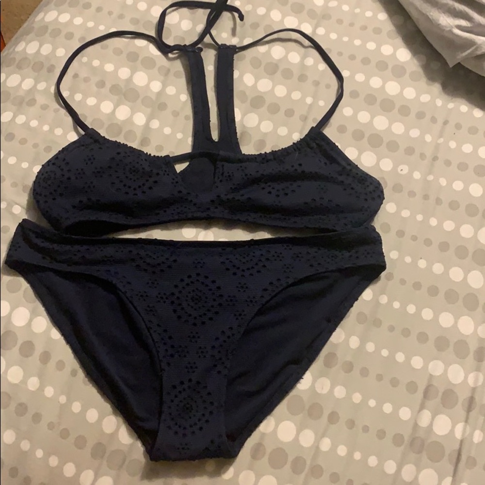 Navy Aerie Eyelet Bikini